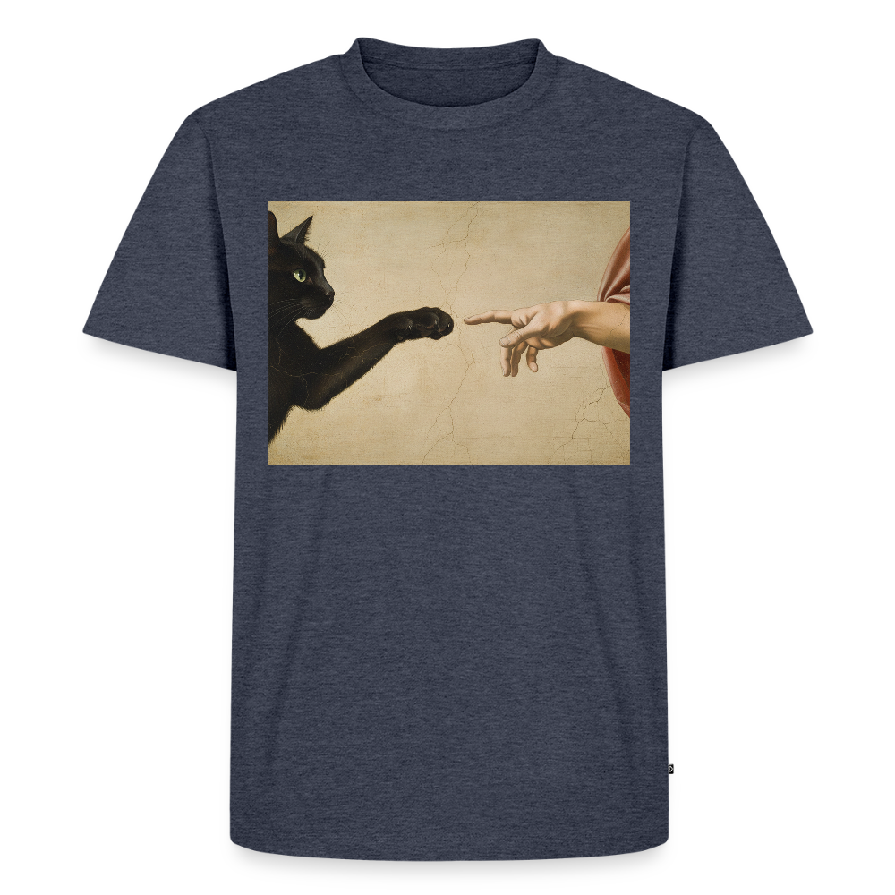 Die Erschaffung Adams… aber die Katze war schneller | Männer Premium T-Shirt - Jeansblau 