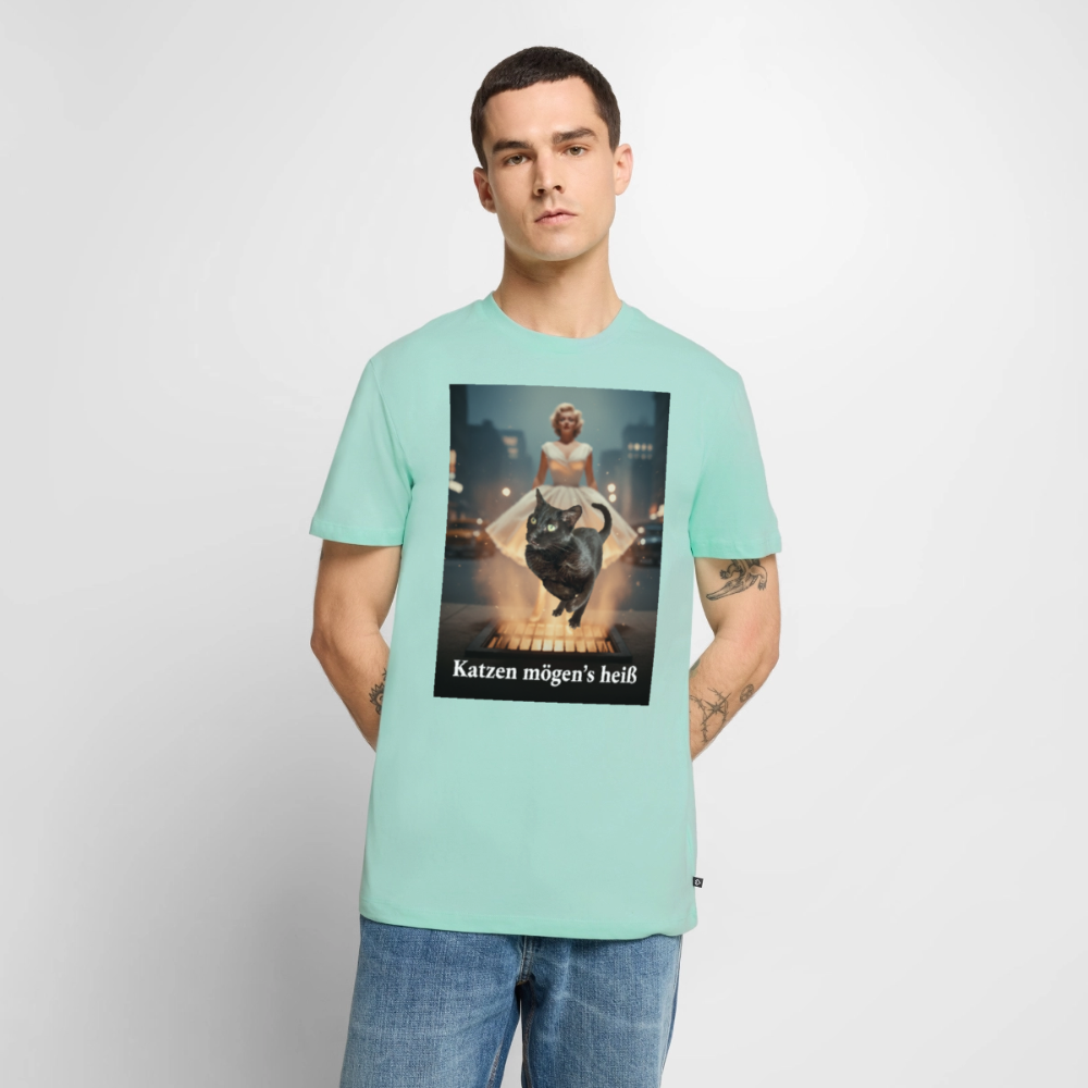 Katzen mögen’s heiß | Männer Premium T-Shirt - Mint 