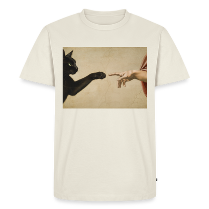 Die Erschaffung Adams… aber die Katze war schneller | Männer Premium T-Shirt - Naturweiß