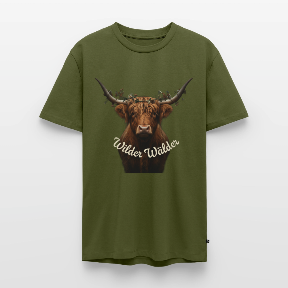Wilder Wälder – Schwarzwald Highland Rind | Männer Premium T-Shirt - Khaki