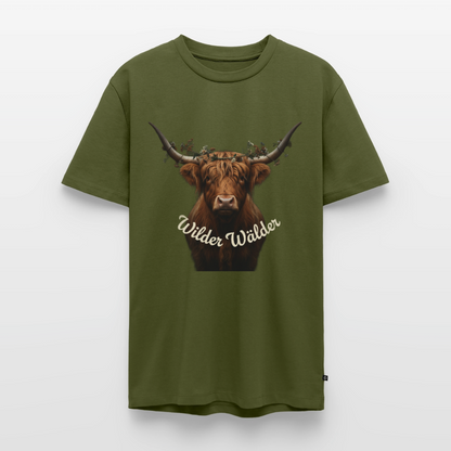 Wilder Wälder – Schwarzwald Highland Rind | Männer Premium T-Shirt - Khaki