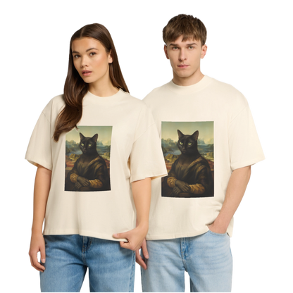 Mona Lisa… aber es ist eine Katze | Stanley/Stella Oversized Unisex Bio T-Shirt Blaster - Natur