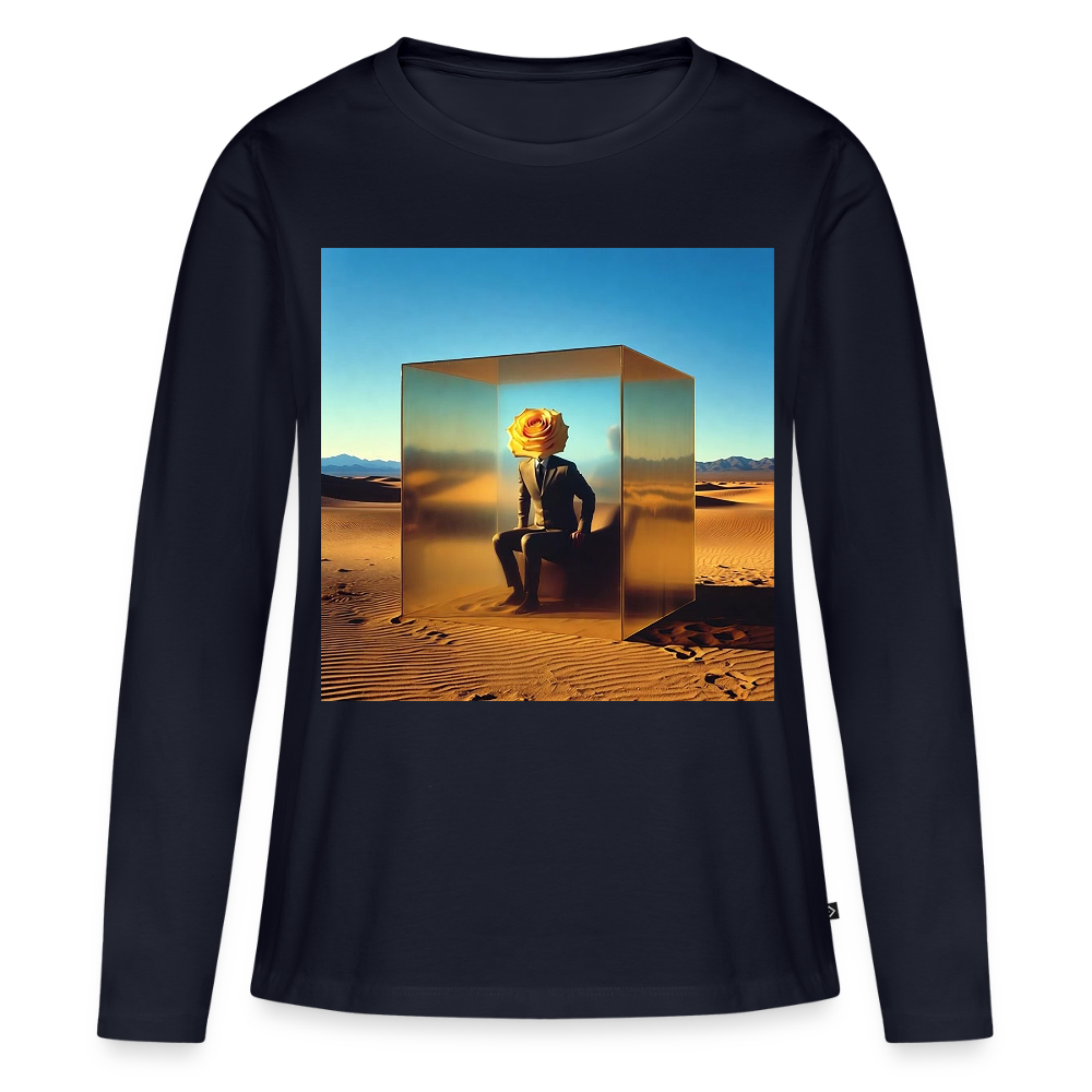 Gefühle unter Glas | Frauen Premium Bio Langarmshirt - Navy