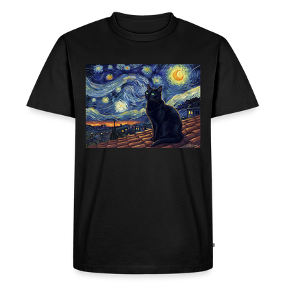 Sternennacht… aber die Katze denkt nach | Männer Premium T-Shirt - Schwarz