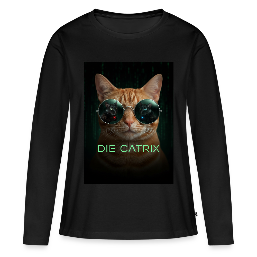 Die Catrix – Krümel erwacht | Frauen Premium Bio Langarmshirt - Schwarz
