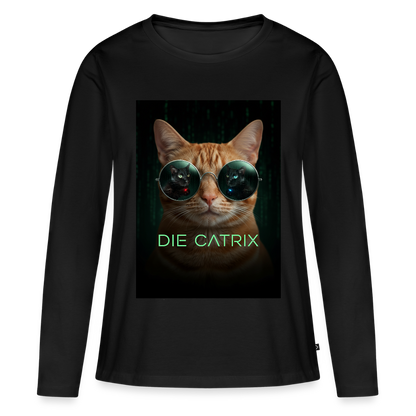 Die Catrix – Krümel erwacht | Frauen Premium Bio Langarmshirt - Schwarz