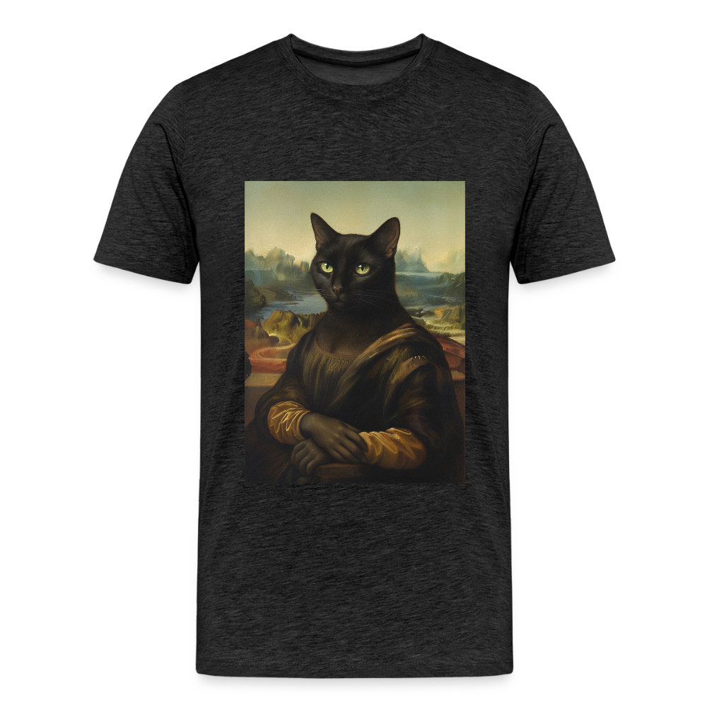Mona Lisa… aber es ist eine Katze | Männer Premium T-Shirt - Anthrazit