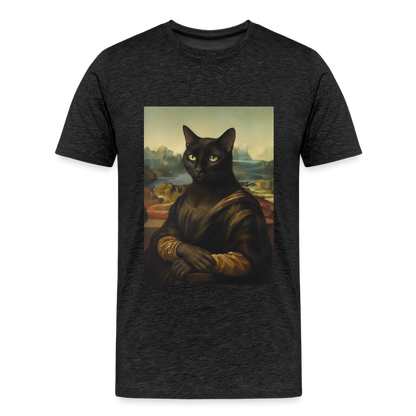 Mona Lisa… aber es ist eine Katze | Männer Premium T-Shirt - Anthrazit