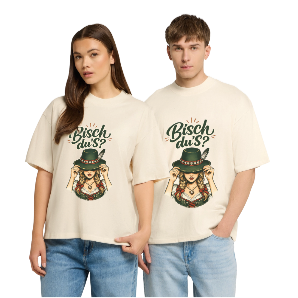 Bisch du’s? – Der Blick sagt alles | Stanley/Stella Oversized Unisex Bio T-Shirt Blaster - Natur