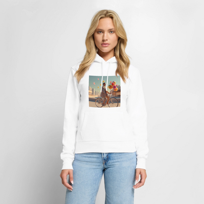 Fahrt ins Ungewisse (mit Blumen) | Frauen Premium Hoodie - Weiß