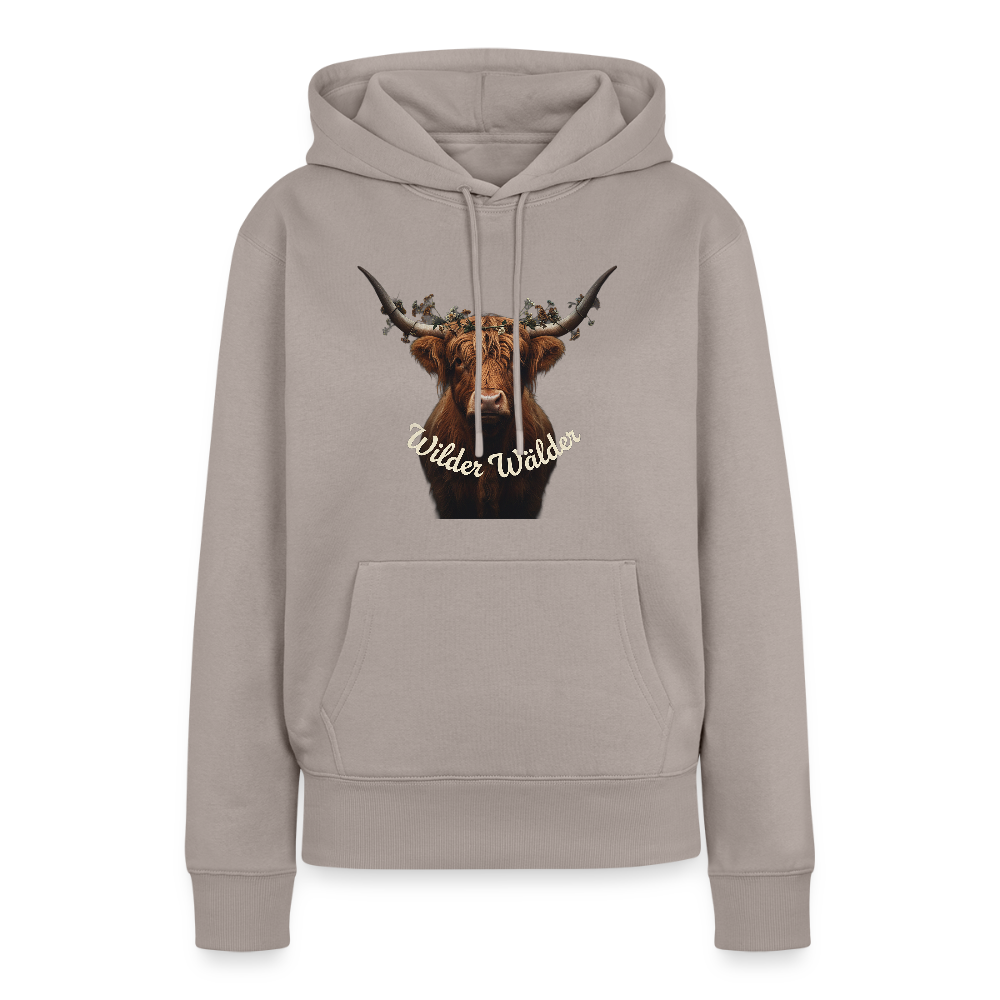 Wilder Wälder – Schwarzwald Highland Rind | Frauen Premium Hoodie - Taupe