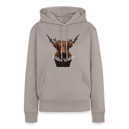 Wilder Wälder – Schwarzwald Highland Rind | Frauen Premium Hoodie - Taupe