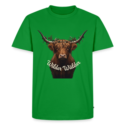 Wilder Wälder – Schwarzwald Highland Rind | Männer Premium T-Shirt - Grün
