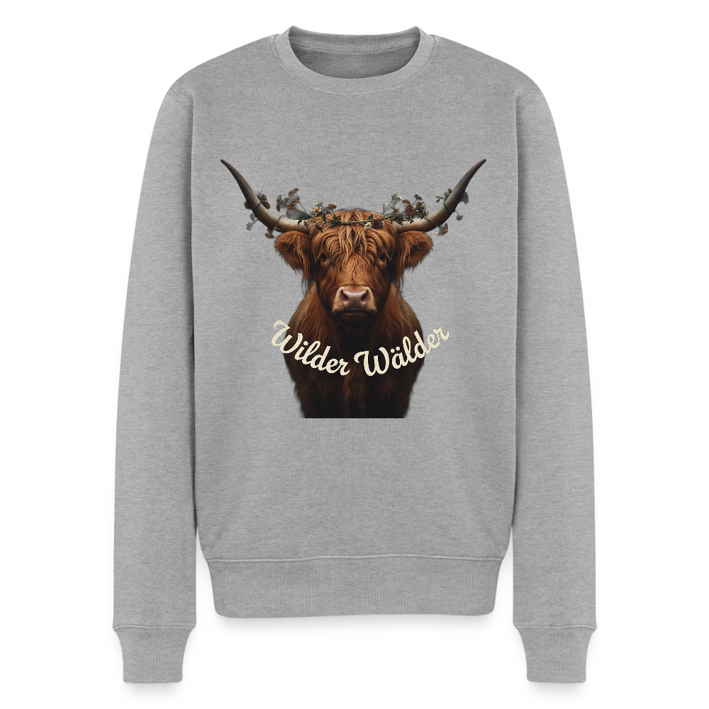 Wilder Wälder – Schwarzwald Highland Rind |  Männer Premium Pullover - Grau meliert