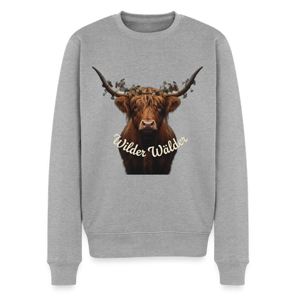Wilder Wälder – Schwarzwald Highland Rind |  Männer Premium Pullover - Grau meliert