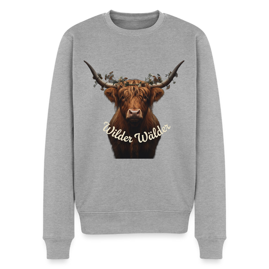 Wilder Wälder – Schwarzwald Highland Rind |  Männer Premium Pullover - Grau meliert