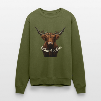 Wilder Wälder – Schwarzwald Highland Rind |  Männer Premium Pullover - Khaki