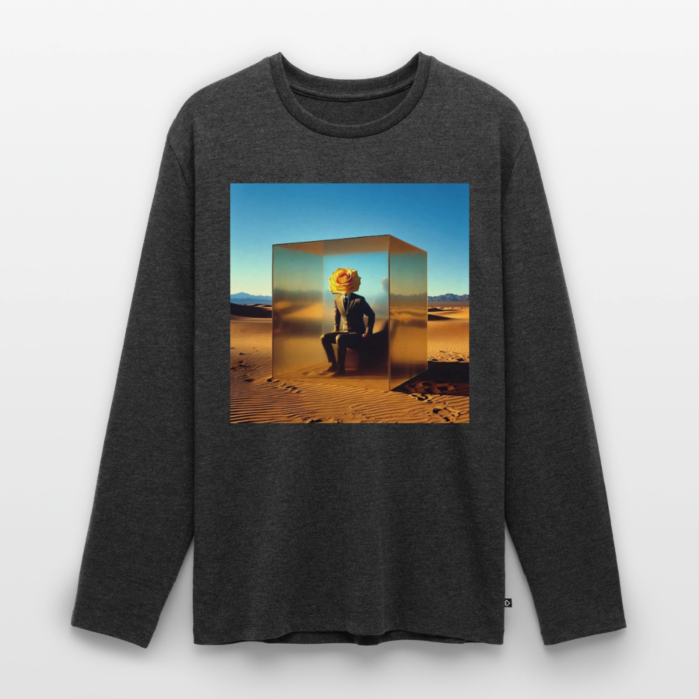 Gefühle unter Glas | Männer Premium Bio Langarmshirt - Anthrazit meliert