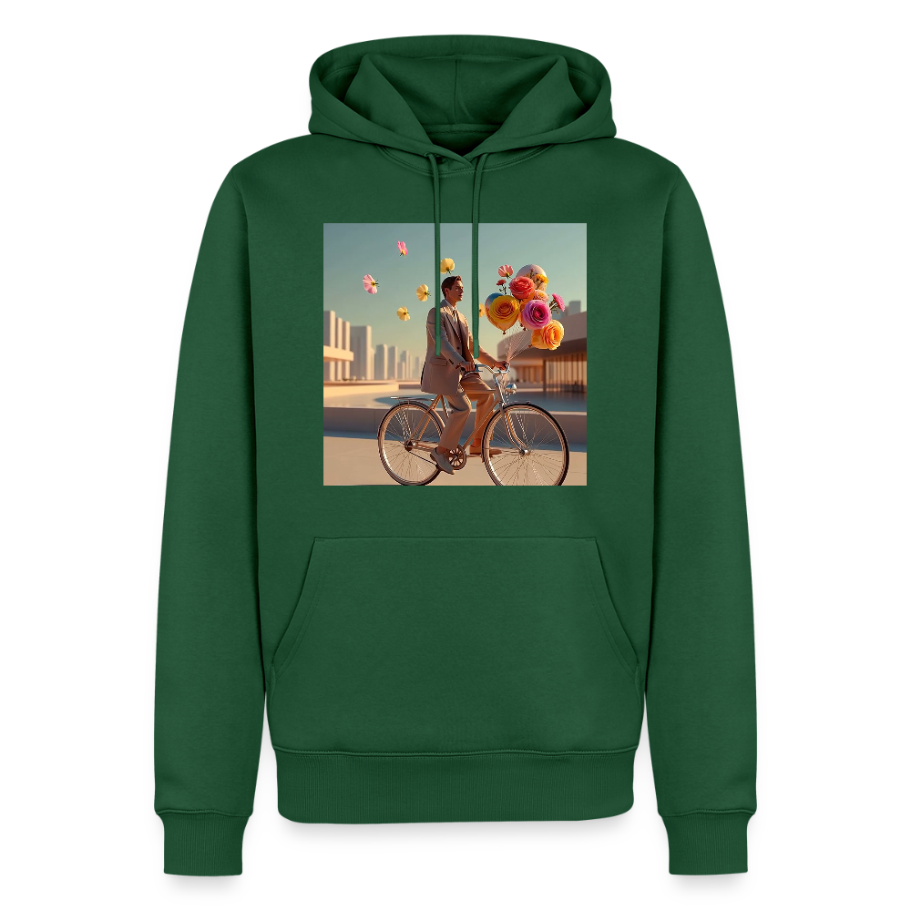Fahrt ins Ungewisse (mit Blumen) | Männer Premium Hoodie - Flaschengrün