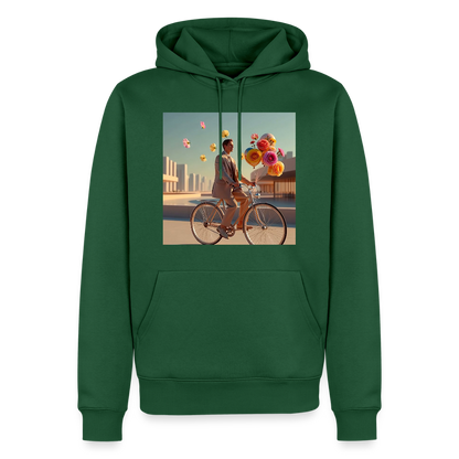 Fahrt ins Ungewisse (mit Blumen) | Männer Premium Hoodie - Flaschengrün