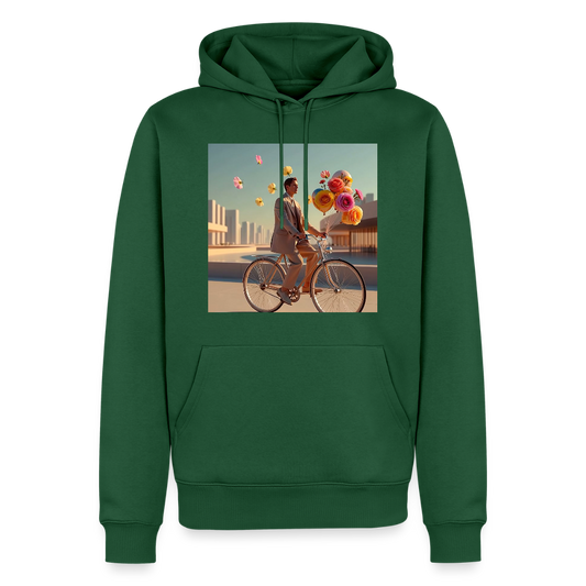 Fahrt ins Ungewisse (mit Blumen) | Männer Premium Hoodie - Flaschengrün