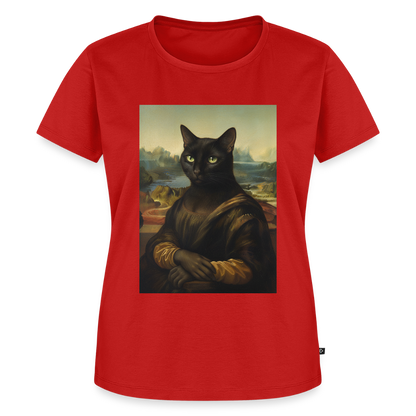 Mona Lisa… aber es ist eine Katze | Frauen Premium T-Shirt - Rot