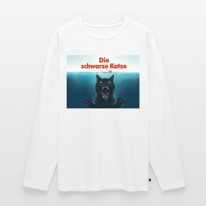 Die schwarze Katze – Krümel taucht auf | Männer Premium Bio Langarmshirt - Weiß