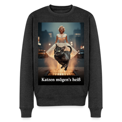 Katzen mögen’s heiß |  Männer Premium Pullover - Anthrazit meliert