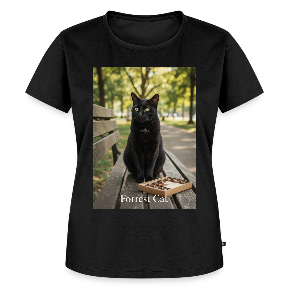 Forrest Cat – Krümel wartet | Frauen Premium T-Shirt - Schwarz