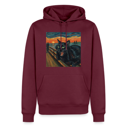 Der Schrei… aber die Katze hat’s zuerst gemerkt | Männer Premium Hoodie - Burgunderrot