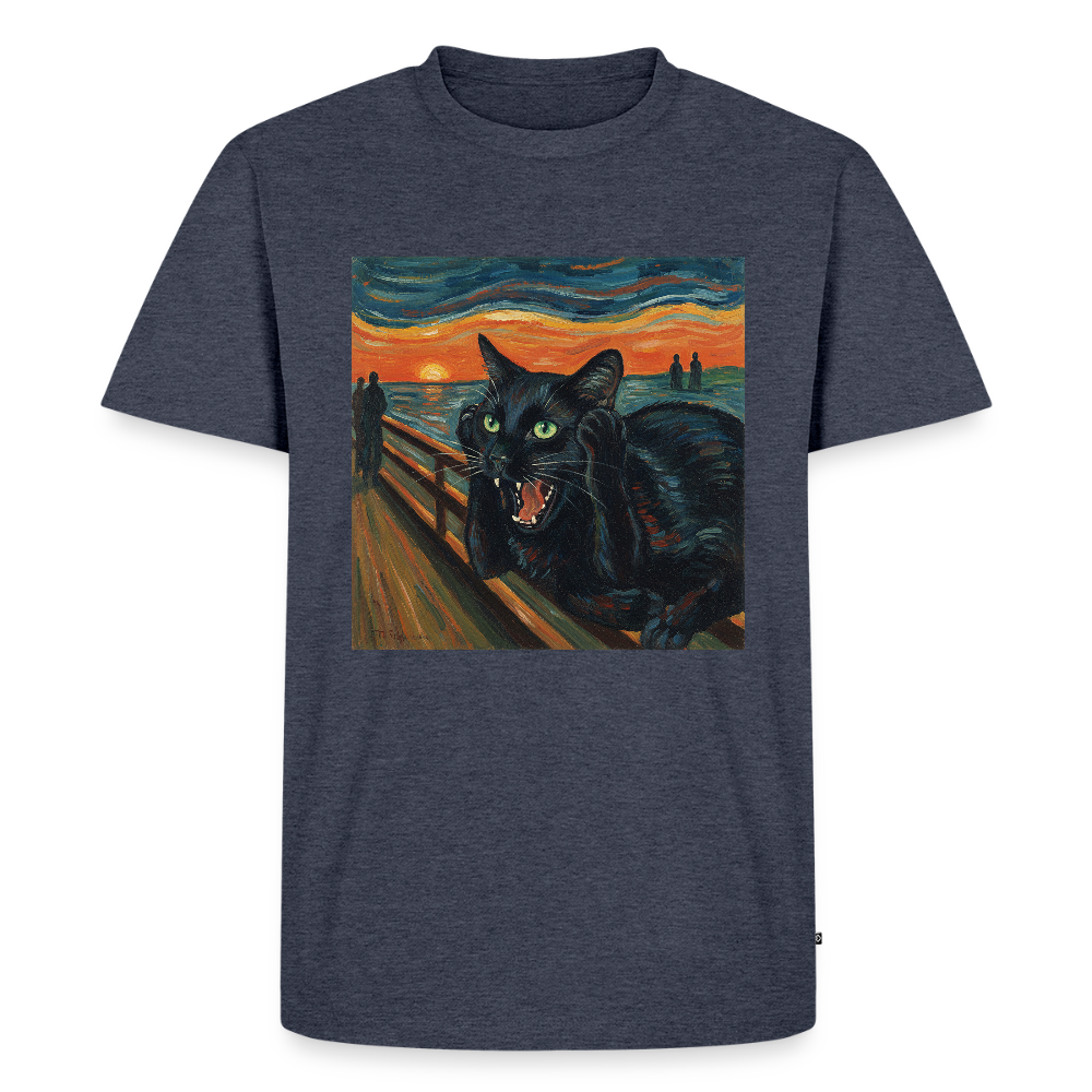 Der Schrei… aber die Katze hat’s zuerst gemerkt | Männer Premium T-Shirt - Jeansblau 