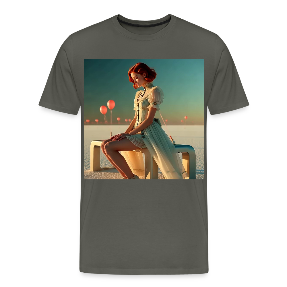 Leise Gedanken bei lauter Farben | Männer Premium T-Shirt - Asphalt