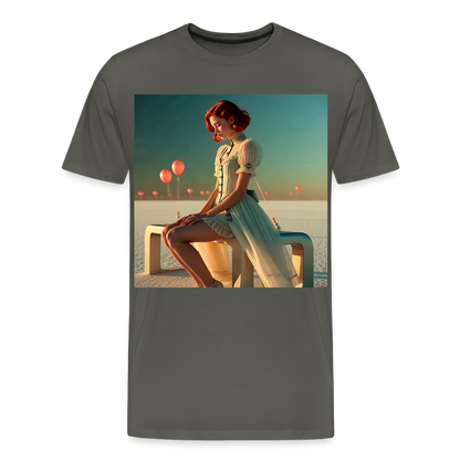 Leise Gedanken bei lauter Farben | Männer Premium T-Shirt - Asphalt