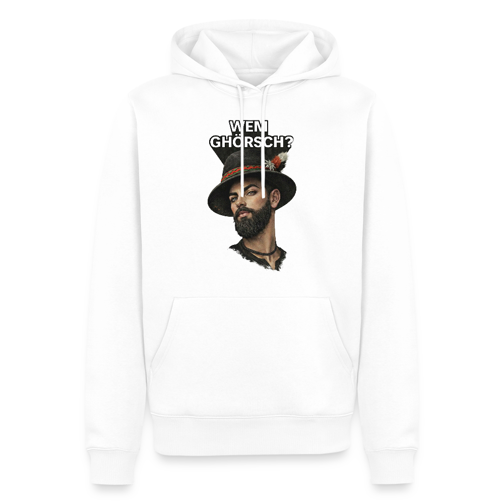 Wem ghörsch? – Alemannische Klärung | Männer Premium Hoodie - Weiß