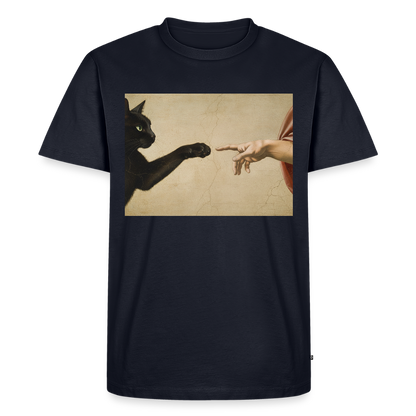 Die Erschaffung Adams… aber die Katze war schneller | Männer Premium T-Shirt - Navy