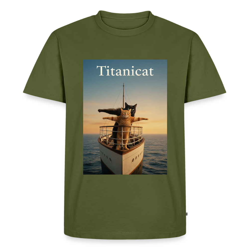 Titanicat – Ich bin der König der Kratzbäume | Männer Premium T-Shirt - Khaki