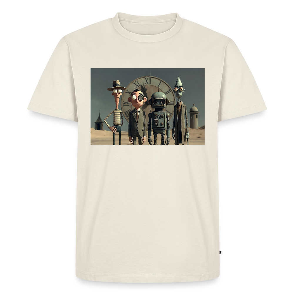 Pünktlich zu spät – Die seltsame Gesellschaft | Männer Premium T-Shirt - Naturweiß