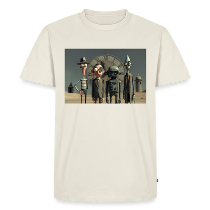 Pünktlich zu spät – Die seltsame Gesellschaft | Männer Premium T-Shirt - Naturweiß