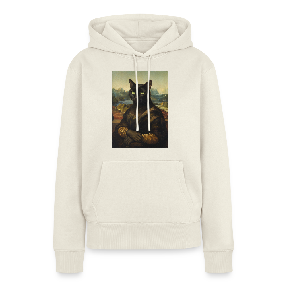 Mona Lisa… aber es ist eine Katze | Frauen Premium Hoodie - Naturweiß