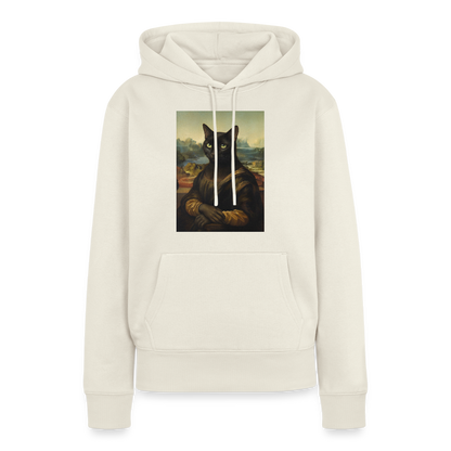 Mona Lisa… aber es ist eine Katze | Frauen Premium Hoodie - Naturweiß