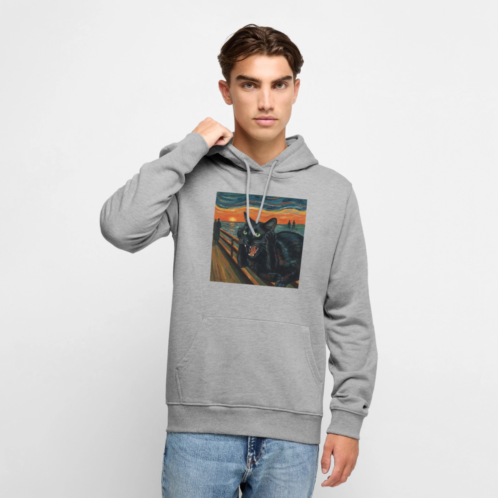 Der Schrei… aber die Katze hat’s zuerst gemerkt | Männer Premium Hoodie - Grau meliert