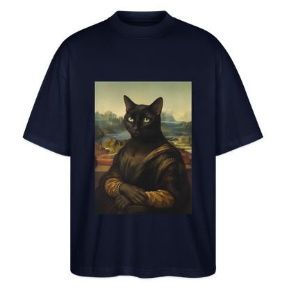 Mona Lisa… aber es ist eine Katze | Stanley/Stella Oversized Unisex Bio T-Shirt Blaster - Navy