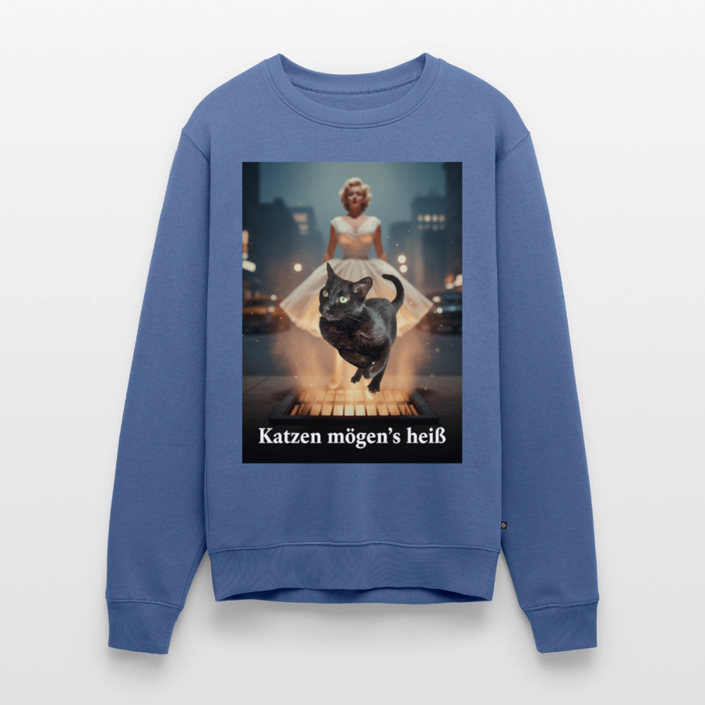Katzen mögen’s heiß |  Männer Premium Pullover - Taubenblau