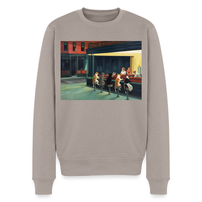 Wenn Hopper Katzen gemalt hätte |  Männer Premium Pullover - Taupe