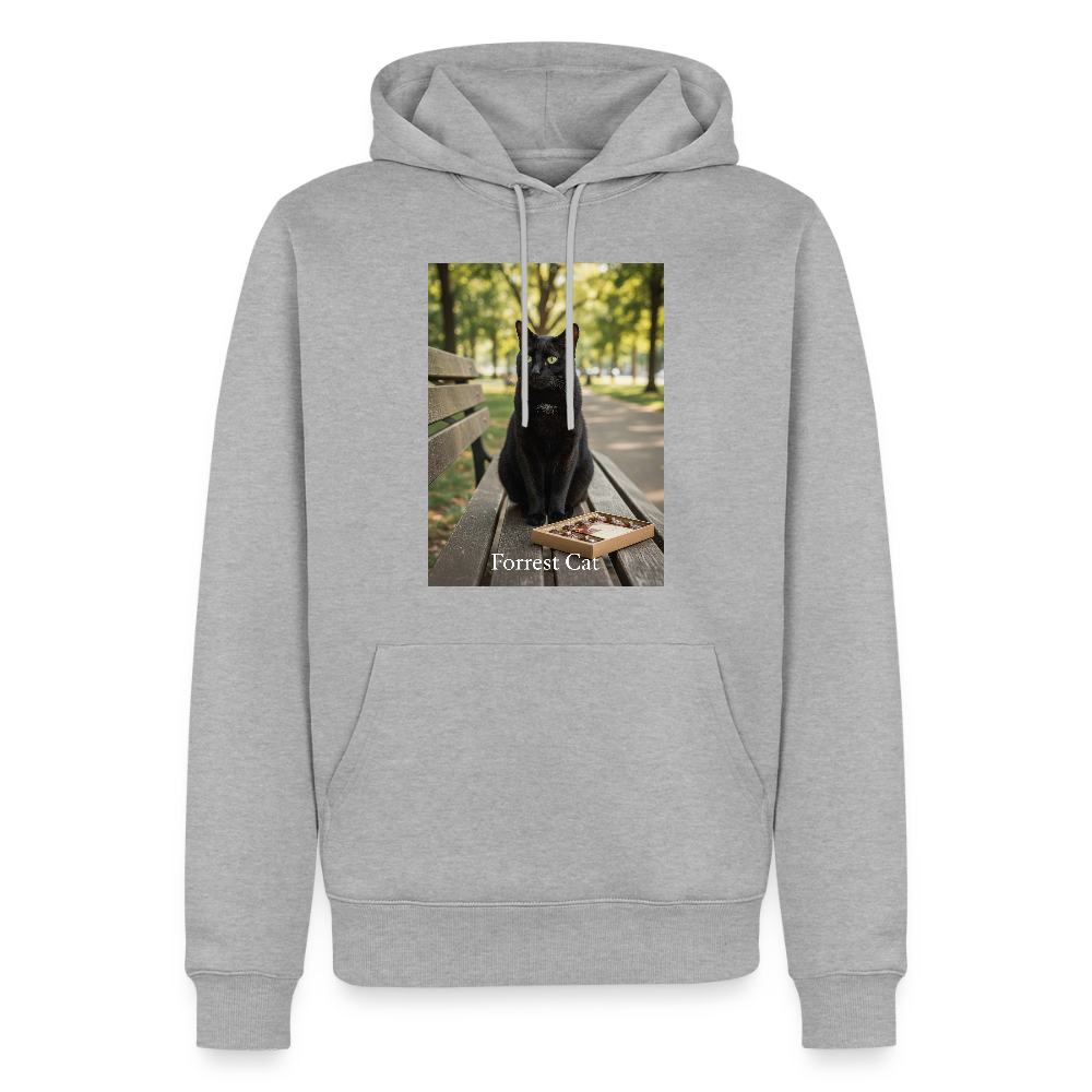 Forrest Cat – Krümel wartet | Männer Premium Hoodie - Grau meliert