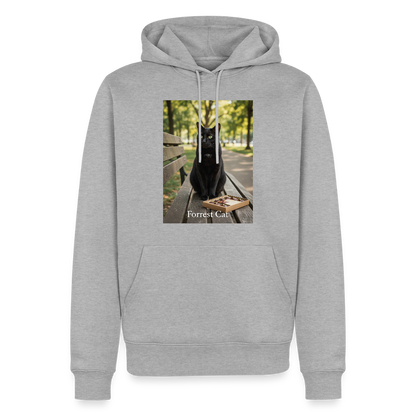 Forrest Cat – Krümel wartet | Männer Premium Hoodie - Grau meliert