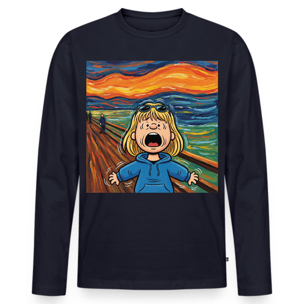 Der Schrei… manchmal bist du es selbst | Männer Premium Bio Langarmshirt - Navy