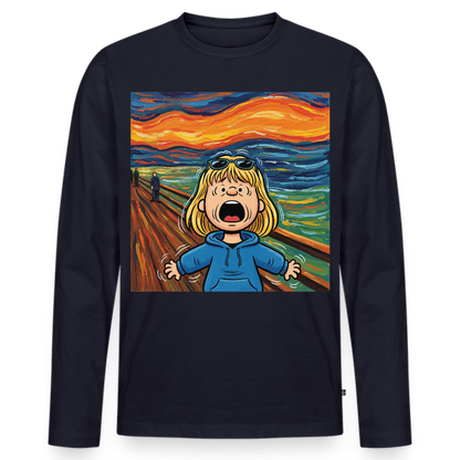 Der Schrei… manchmal bist du es selbst | Männer Premium Bio Langarmshirt - Navy