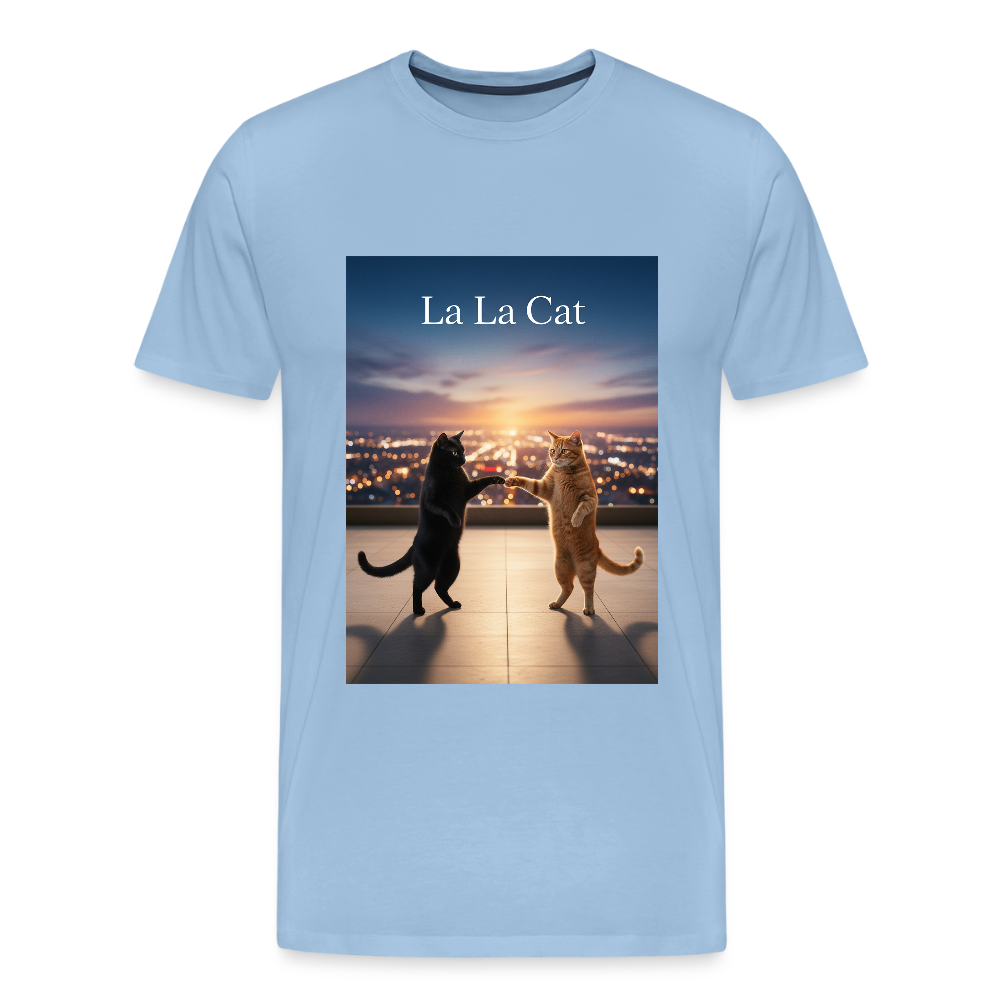 La La Cat – Tanz über den Dächern | Männer Premium T-Shirt - Sky