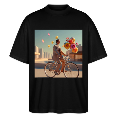 Fahrt ins Ungewisse (mit Blumen) | Stanley/Stella Oversized Unisex Bio T-Shirt Blaster - Schwarz